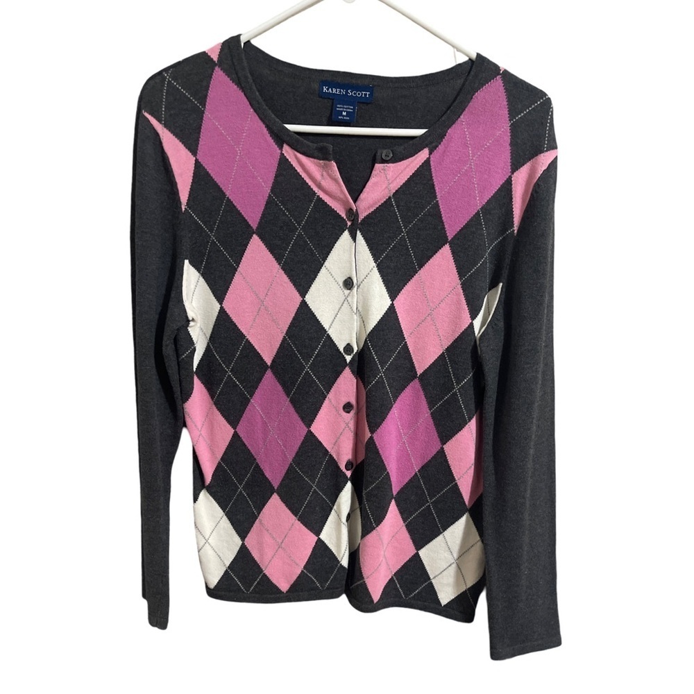 Karen Scott Button Down Sweater Top!